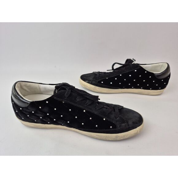 Golden Goose Women's Black Super-Star Swarovski Crystal Quilted Sneaker Size 40 - Picture 3 of 8